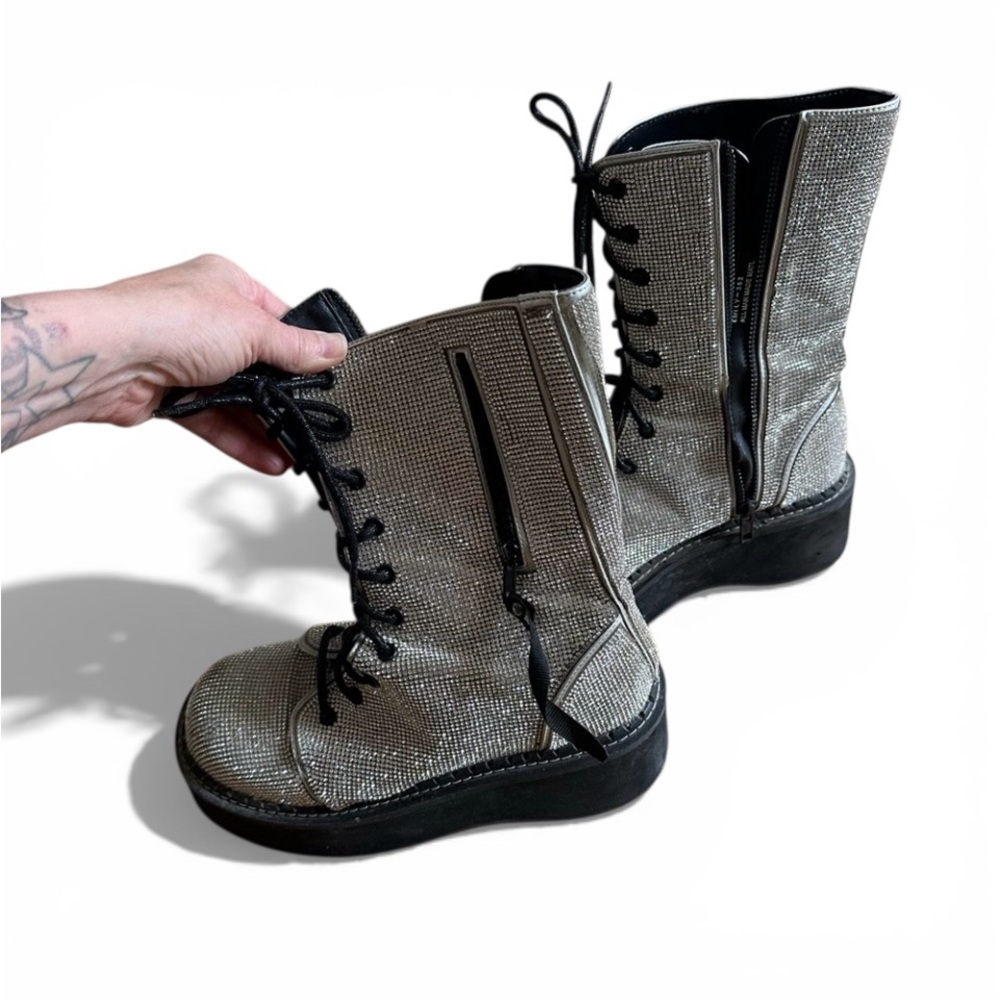 Demonia Emily-362 Platform Calf High Boots - Picture 3 of 5